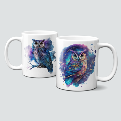 oh-cuptastic Tasse,  Tiere-Eule-Mystisch-Wald-bunt-Owl