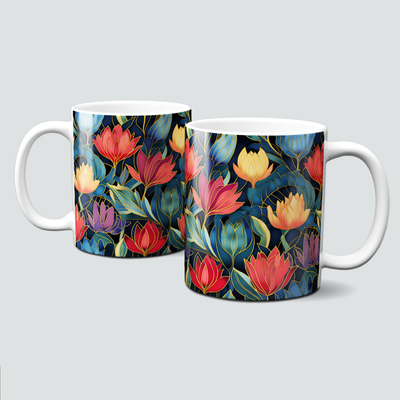 oh-cuptastic Blüten-Tasse,  ArtDecoHome-Tulpe-Muster-gelb-orange-rot