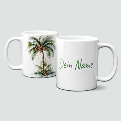 oh-cuptastic Tasse, Weihnachten-Weihnachtspalme-Pflanze-mit roten Kugeln-Palme oh-cuptastic Tasse, Weihnachten-Weihnachtspalme-Pflanze-mit roten Kugeln-Palme