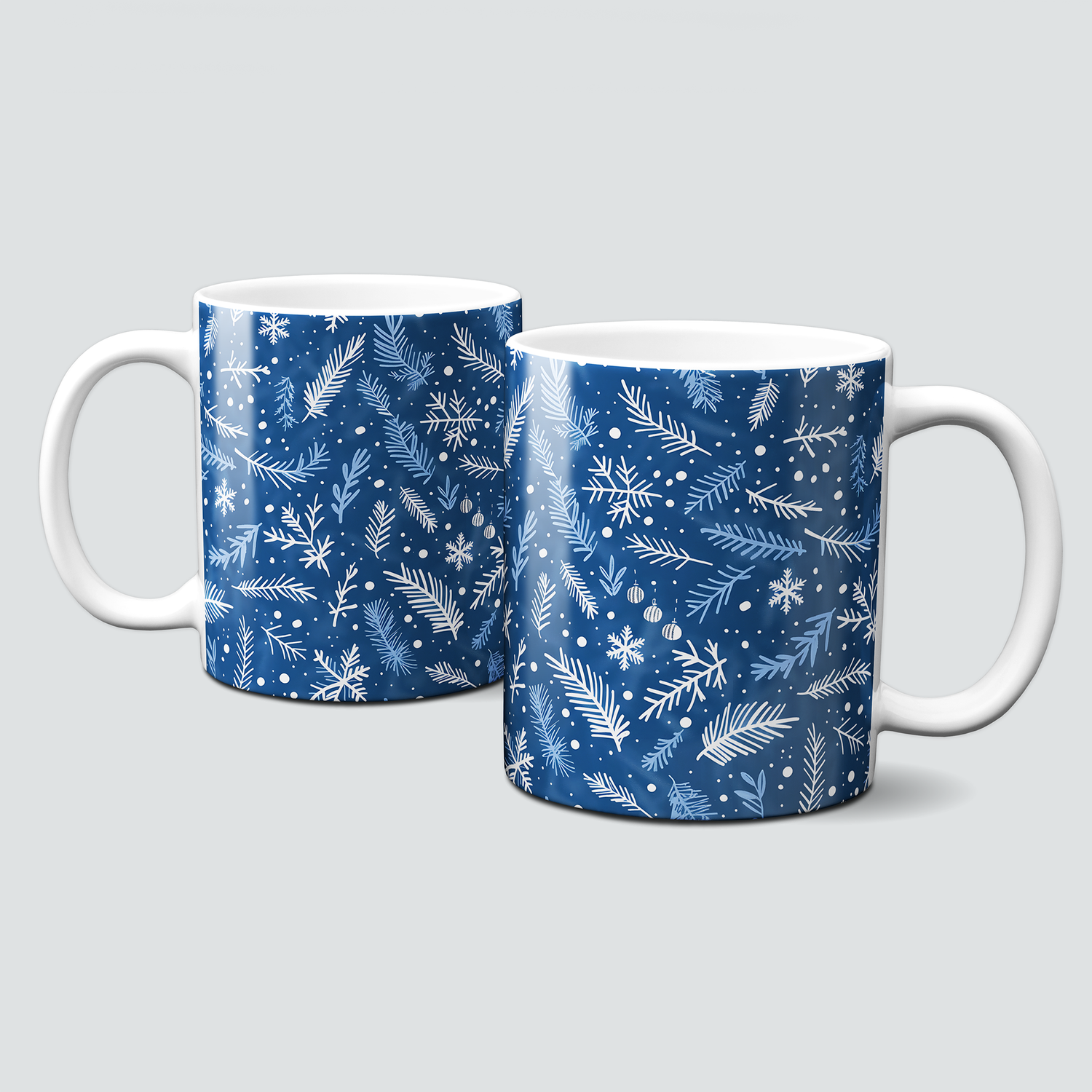 oh-cuptastic Tasse, Weihnachten-Muster-Pflanzen-Zweige-Schneeflocken oh-cuptastic Tasse, Weihnachten-Muster-Pflanzen-Zweige-Schneeflocken