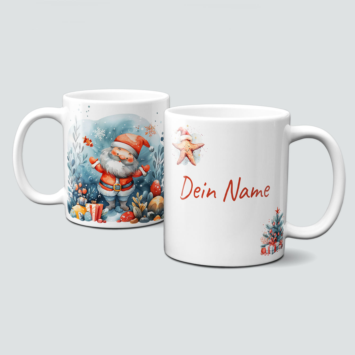 oh-cuptastic Tasse, Weihnachten-Weihnachtsmann-Unterwasser-Personalisierbar oh-cuptastic Tasse, Weihnachten-Weihnachtsmann-Unterwasser-Personalisierbar
