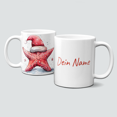 oh-cuptastic Tasse, Weihnachten-Seestern-Unterwasser-Personalisierbar