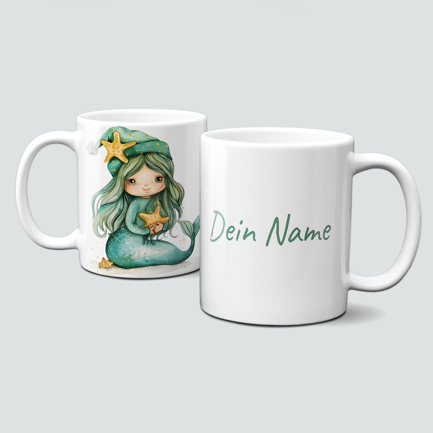 oh-cuptastic Tasse, Weihnachten-Meerjungfrau-Unterwasser-Personalisierbar