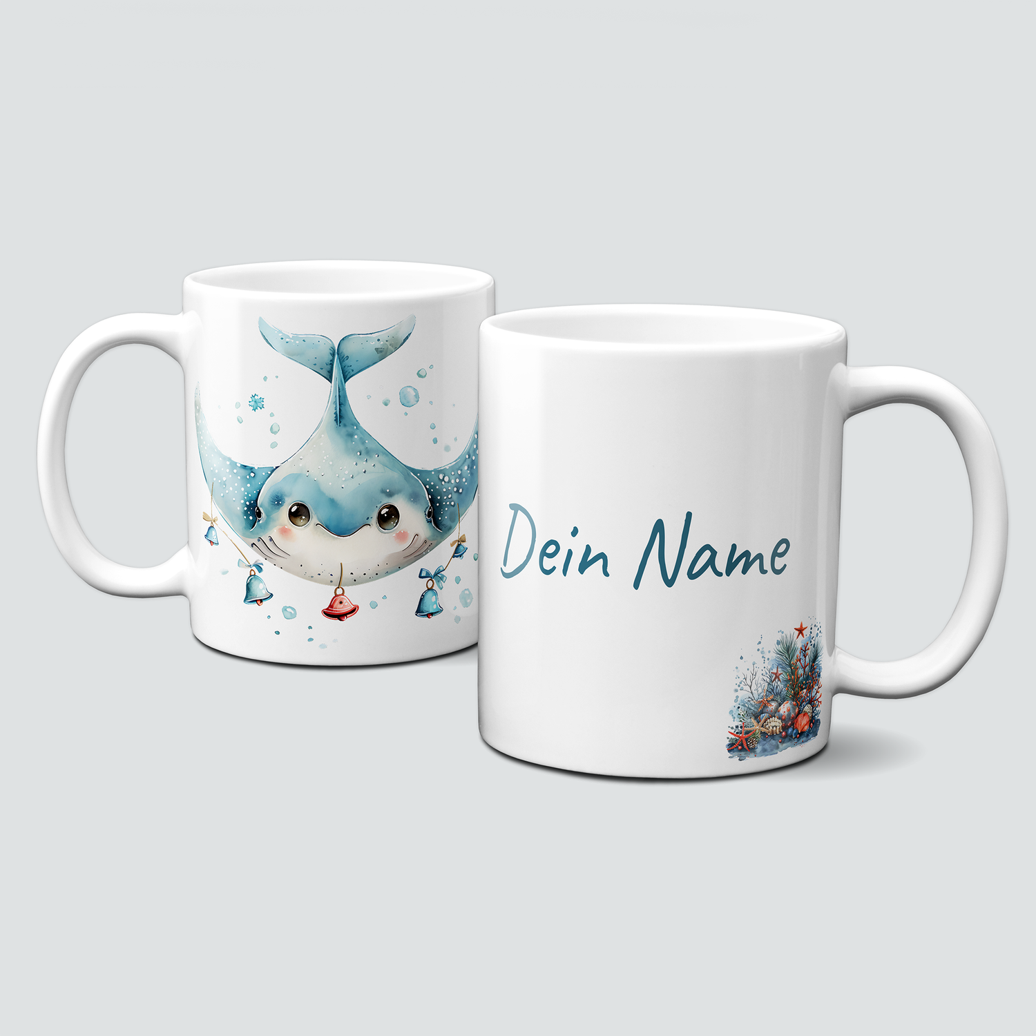 oh-cuptastic Tasse, Weihnachten-Rochen-Unterwasser-Personalisierbar