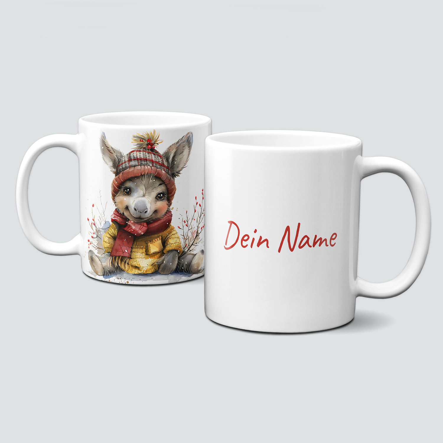 oh-cuptastic Tasse, Weihnachten-Esel mit Mantel-Donkey-Tiermotiv oh-cuptastic Tasse, Weihnachten-Esel mit Mantel-Donkey-Tiermotiv