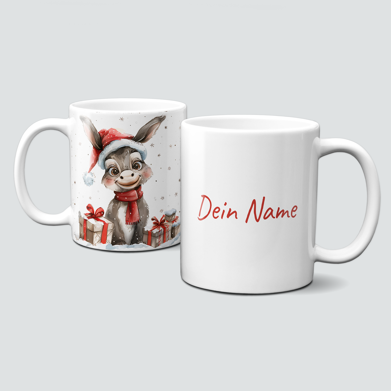 oh-cuptastic Tasse, Weihnachten-Esel mit Geschenken-Donkey-Tiermotiv-Personalisierbar oh-cuptastic Tasse, Weihnachten-Esel mit Geschenken-Donkey-Tiermotiv-Personalisierbar