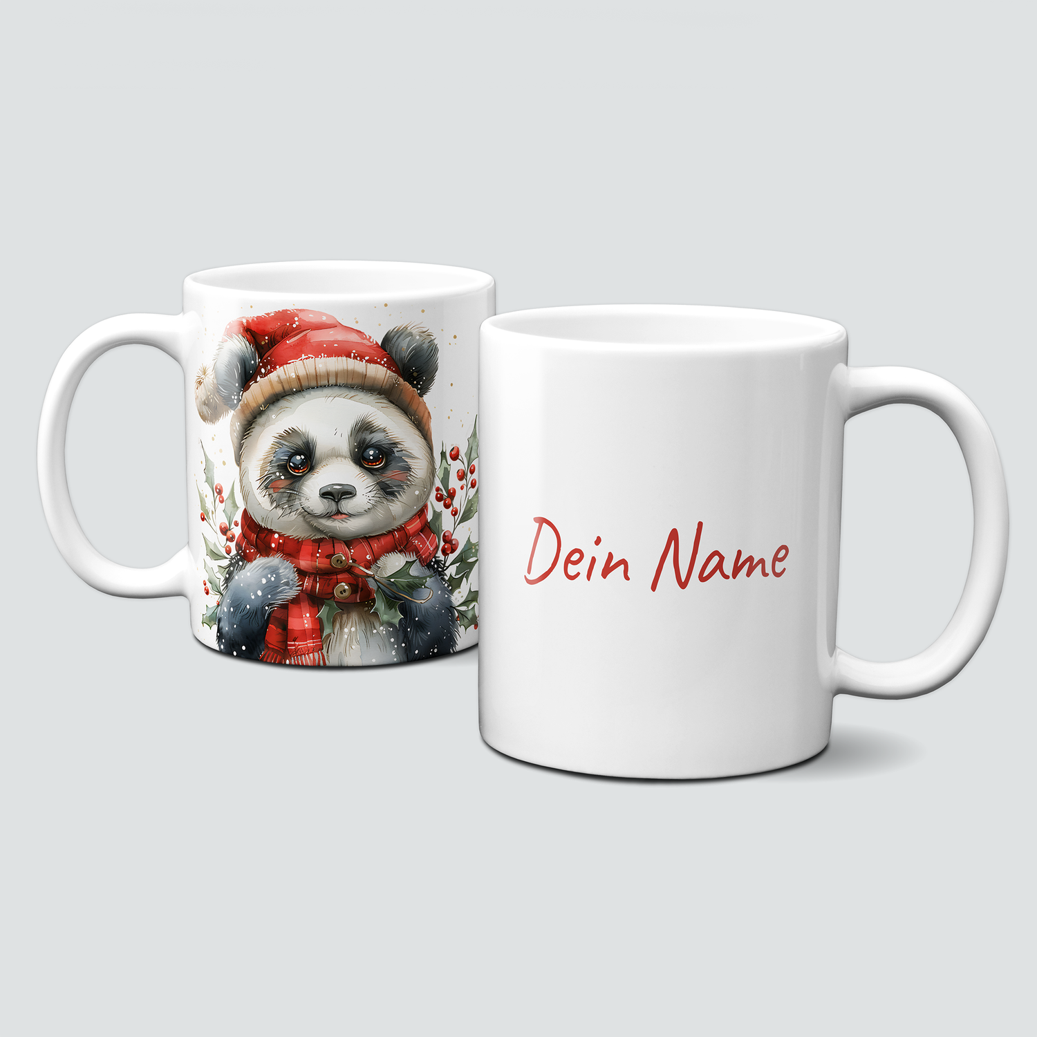 oh-cuptastic Tasse, Weihnachten-PandabÀr-Panda mit Haube & Schal-Tiermotiv-Personalisierbar oh-cuptastic Tasse, Weihnachten-PandabÀr-Panda mit Haube & Schal-Tiermotiv-Personalisierbar