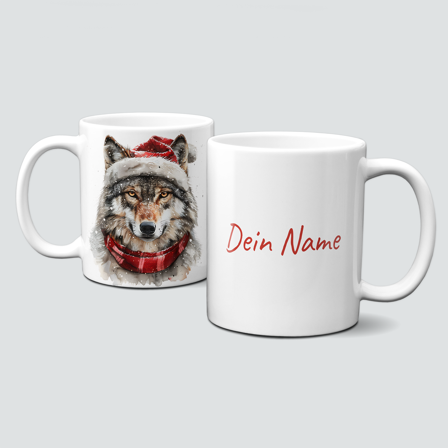oh-cuptastic Tasse, Weihnachten-Wolf-Tiermotiv-Personalisierbar oh-cuptastic Tasse, Weihnachten-Wolf-Tiermotiv-Personalisierbar