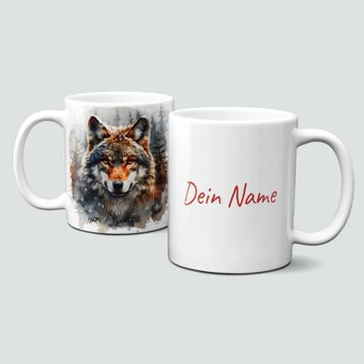 oh-cuptastic Tasse, Weihnachten-Wolf-Tiermotiv-Personalisierbar oh-cuptastic Tasse, Weihnachten-Wolf-Tiermotiv-Personalisierbar