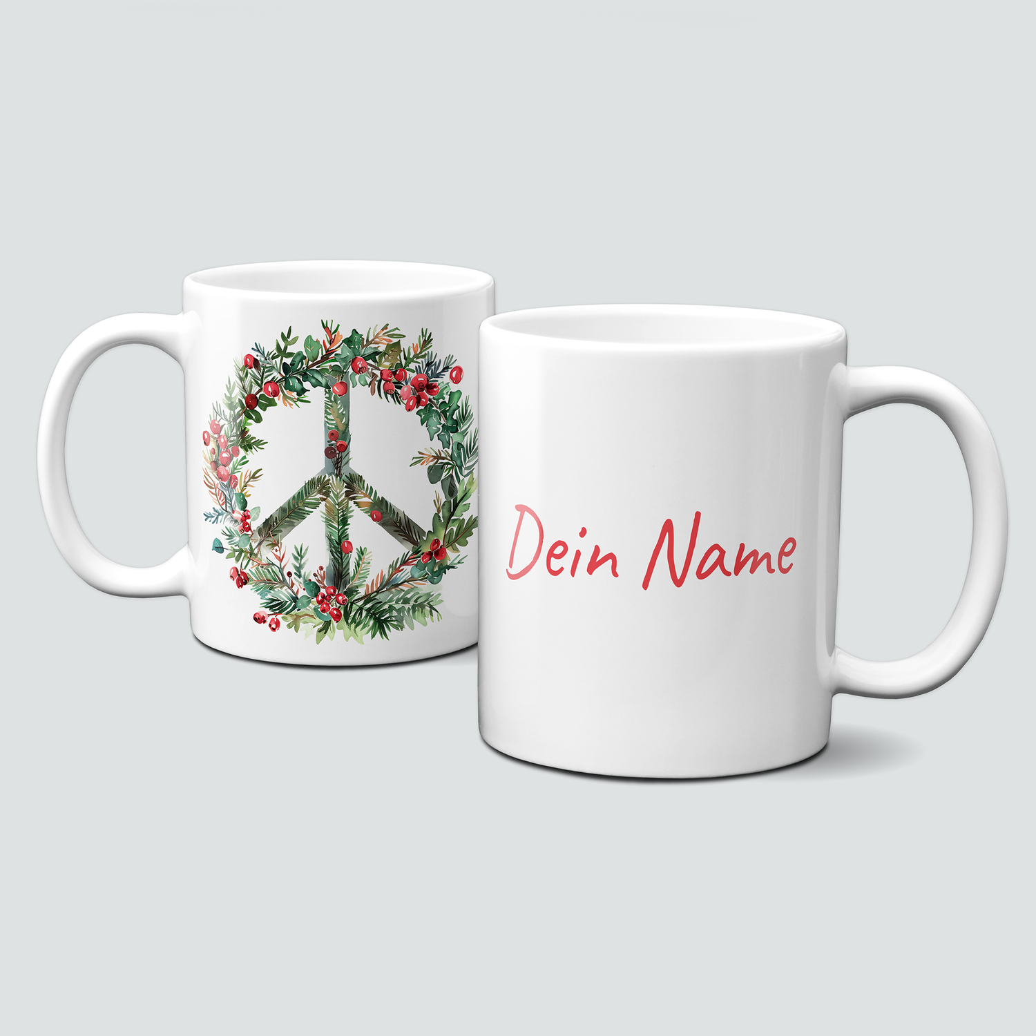 oh-cuptastic Tasse,  Weihnachten-PeaceSign-Peace-Symbol-Personalisierbar