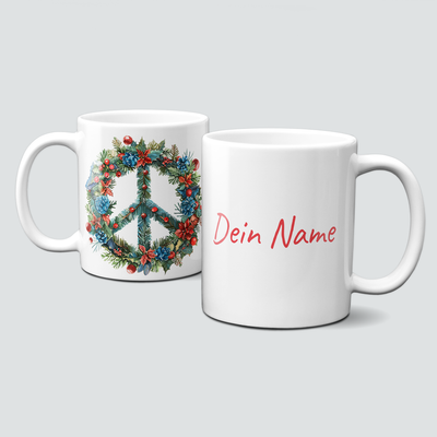 oh-cuptastic Tasse,  Weihnachten-PeaceSign-Peace-Symbol-Personalisierbar