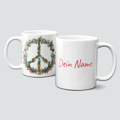 oh-cuptastic Tasse, Weihnachten-PeaceSign-Peace-Beeren-Symbol-Personalisierbar oh-cuptastic Tasse, Weihnachten-PeaceSign-Peace-Beeren-Symbol-Personalisierbar