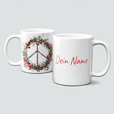 oh-cuptastic Tasse, Weihnachten-PeaceSign-Peace-Beeren-Symbol-Personalisierbar oh-cuptastic Tasse, Weihnachten-PeaceSign-Peace-Beeren-Symbol-Personalisierbar