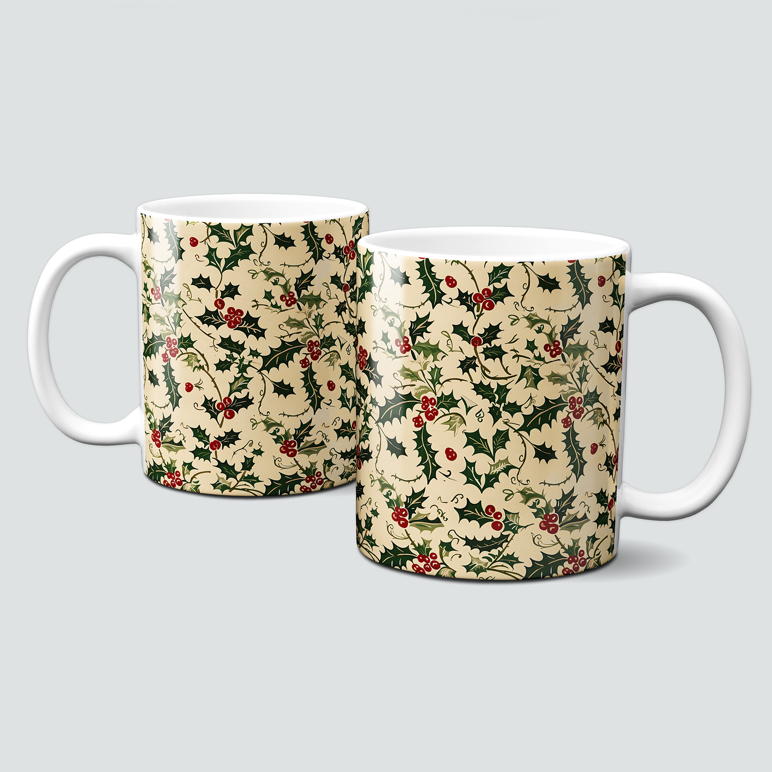 oh-cuptastic Tasse, Weihnachten-Beeren-Zweige-BlÀtter-Muster oh-cuptastic Tasse, Weihnachten-Beeren-Zweige-BlÀtter-Muster