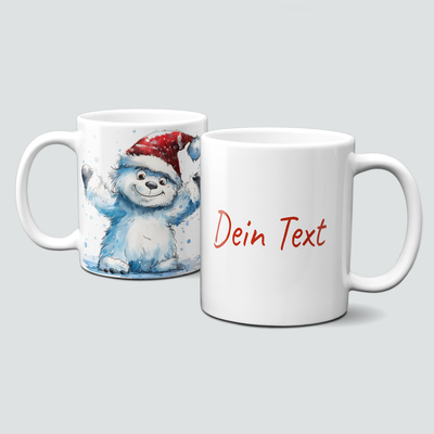 oh-cuptastic Tasse, Weihnachten-Yeti-Schneemonster mit WeihnachtsmĂŒtze-Personalisierbar oh-cuptastic Tasse, Weihnachten-Yeti-Schneemonster mit WeihnachtsmĂŒtze-Personalisierbar