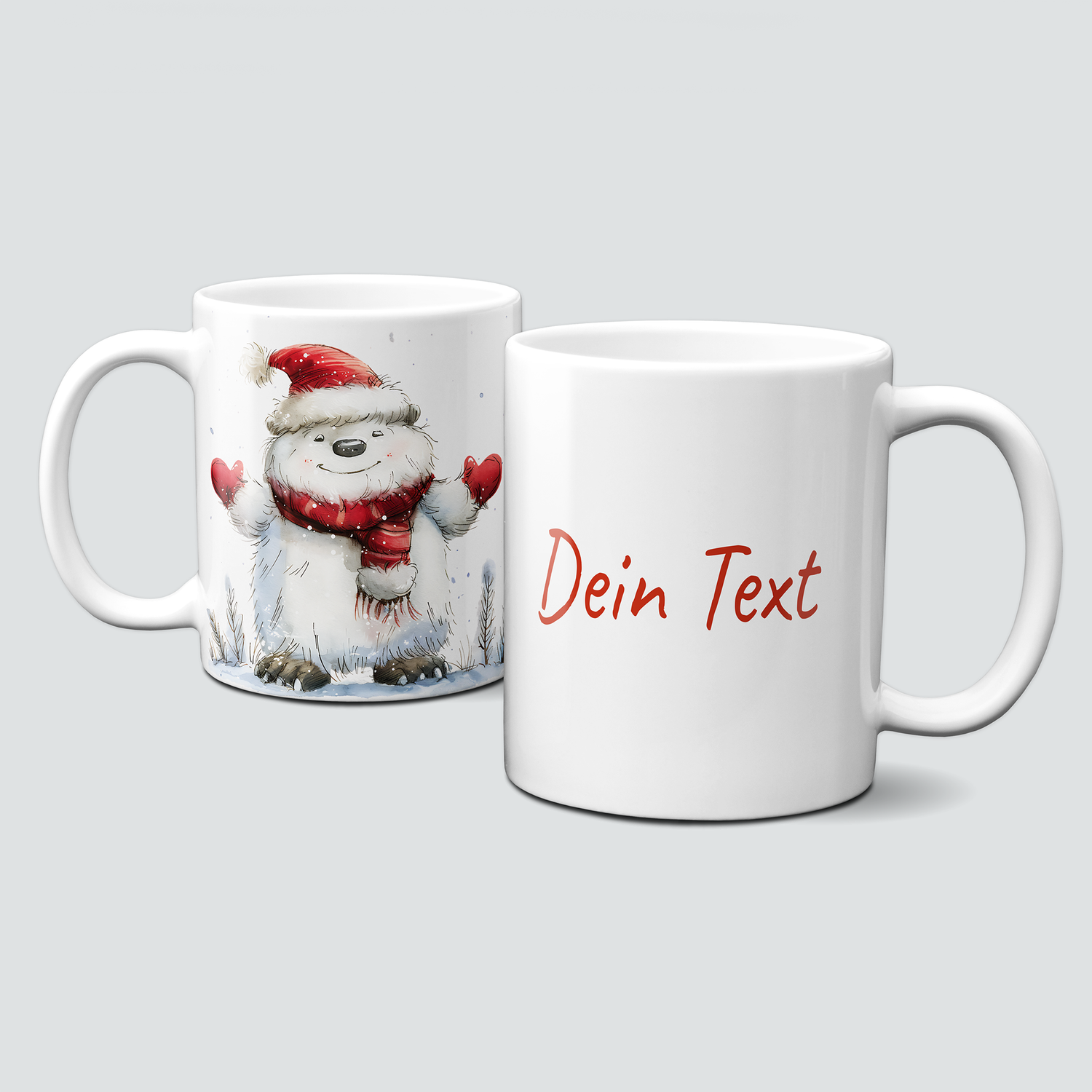 oh-cuptastic Tasse, Weihnachten-Yeti-Schneemonster mit WeihnachtsmĂŒtze-Personalisierbar oh-cuptastic Tasse, Weihnachten-Yeti-Schneemonster mit WeihnachtsmĂŒtze-Personalisierbar