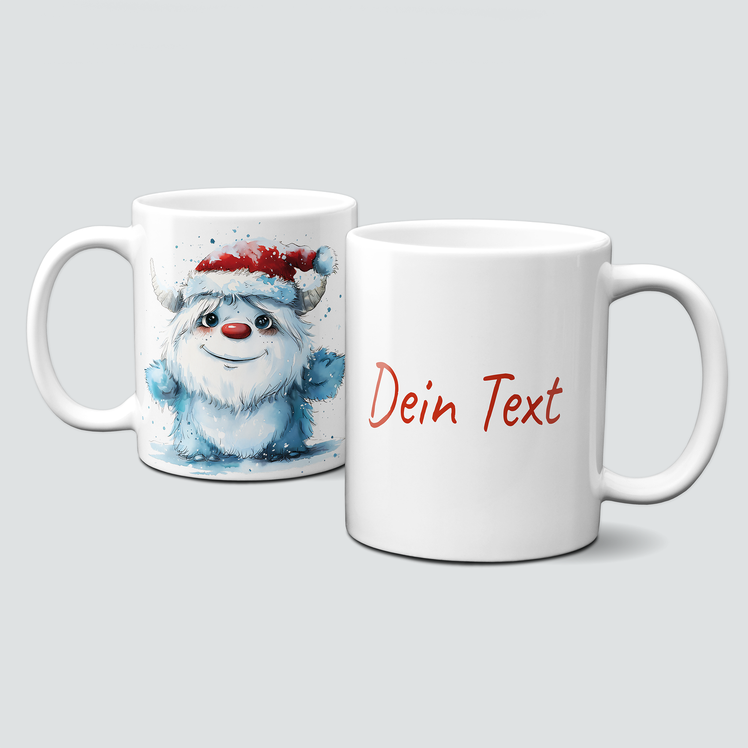 oh-cuptastic Tasse, Weihnachten-Yeti mit WeihnachtsmĂŒtze-Personalisierbar oh-cuptastic Tasse, Weihnachten-Yeti mit WeihnachtsmĂŒtze-Personalisierbar