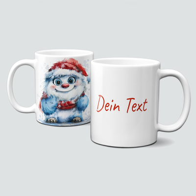 oh-cuptastic Tasse, Weihnachten-Yeti mit Weihnachtsmütze-Personalisierbar oh-cuptastic Tasse, Weihnachten-Yeti mit Weihnachtsmütze-Personalisierbar