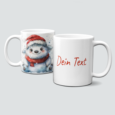 oh-cuptastic Tasse,  Weihnachten-Yeti-Mütze und Schal-Personalisierbar