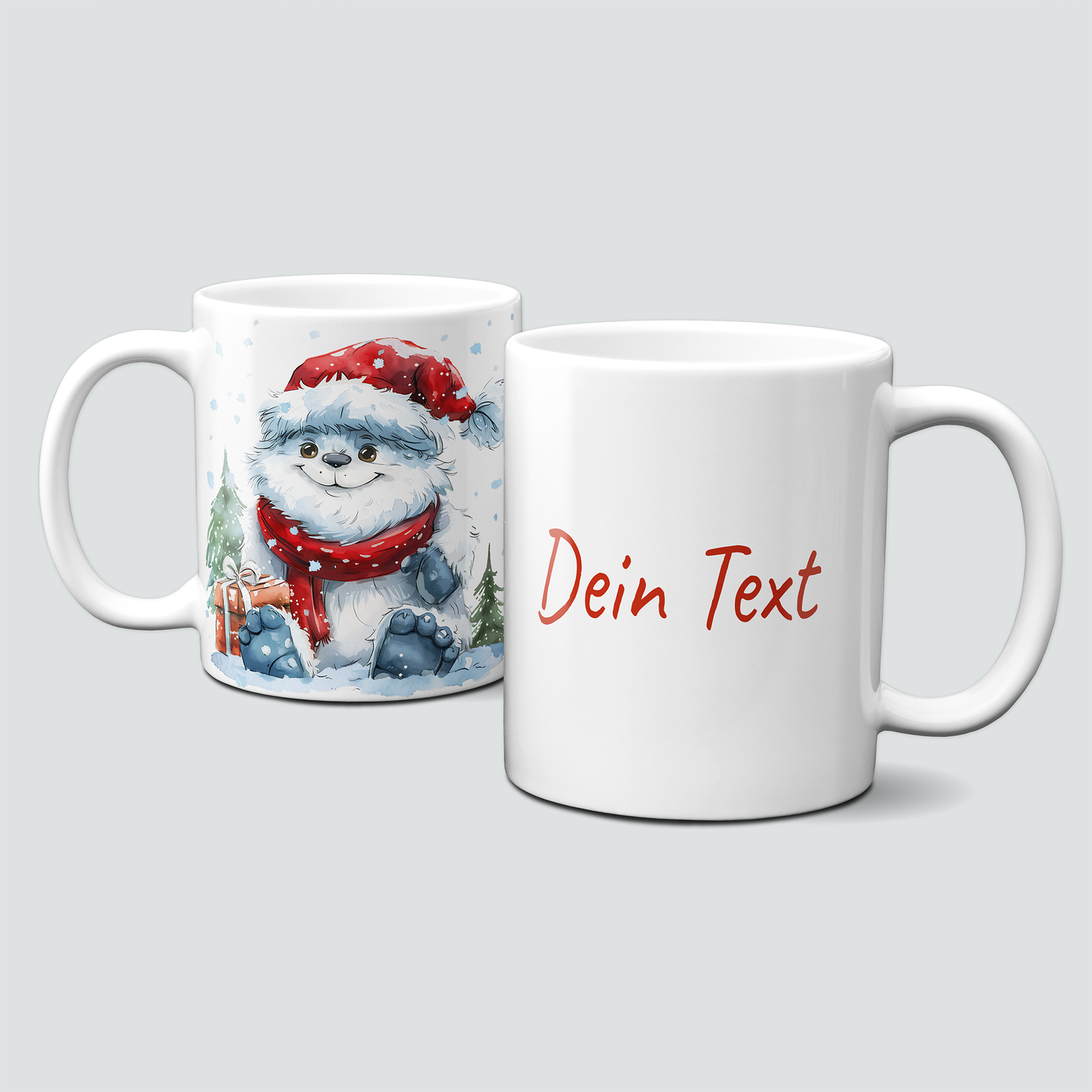 oh-cuptastic Tasse,  Weihnachten-Yeti-Mütze-Geschenk-Personalisierbar