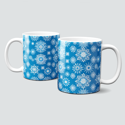 oh-cuptastic Tasse, Weihnachten-Schneeflocken-Muster-blau oh-cuptastic Tasse, Weihnachten-Schneeflocken-Muster-blau