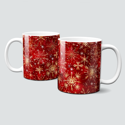 oh-cuptastic Tasse, Weihnachten-Schneeflocken-Glitzer-Sterne-Muster oh-cuptastic Tasse, Weihnachten-Schneeflocken-Glitzer-Sterne-Muster