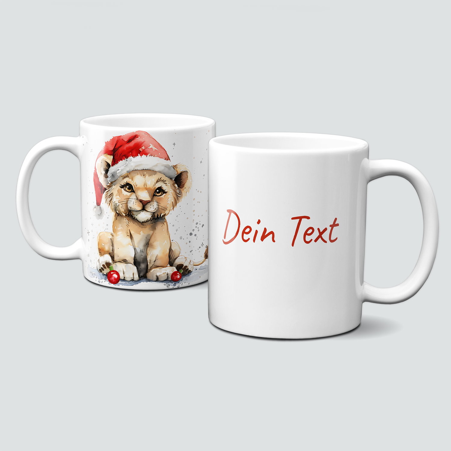 oh-cuptastic Tasse, Weihnachten-Löwe-MĂŒtze-Tiermotiv-Personalisierbar oh-cuptastic Tasse, Weihnachten-Löwe-MĂŒtze-Tiermotiv-Personalisierbar