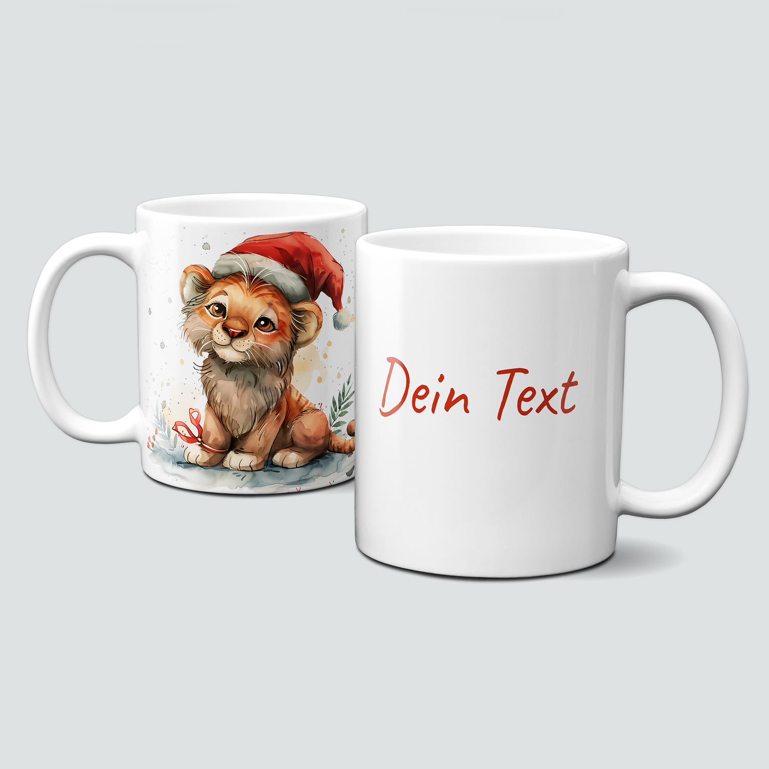 oh-cuptastic Tasse, Weihnachten-Löwe-MĂŒtze-Tiermotiv-Personalisierbar oh-cuptastic Tasse, Weihnachten-Löwe-MĂŒtze-Tiermotiv-Personalisierbar