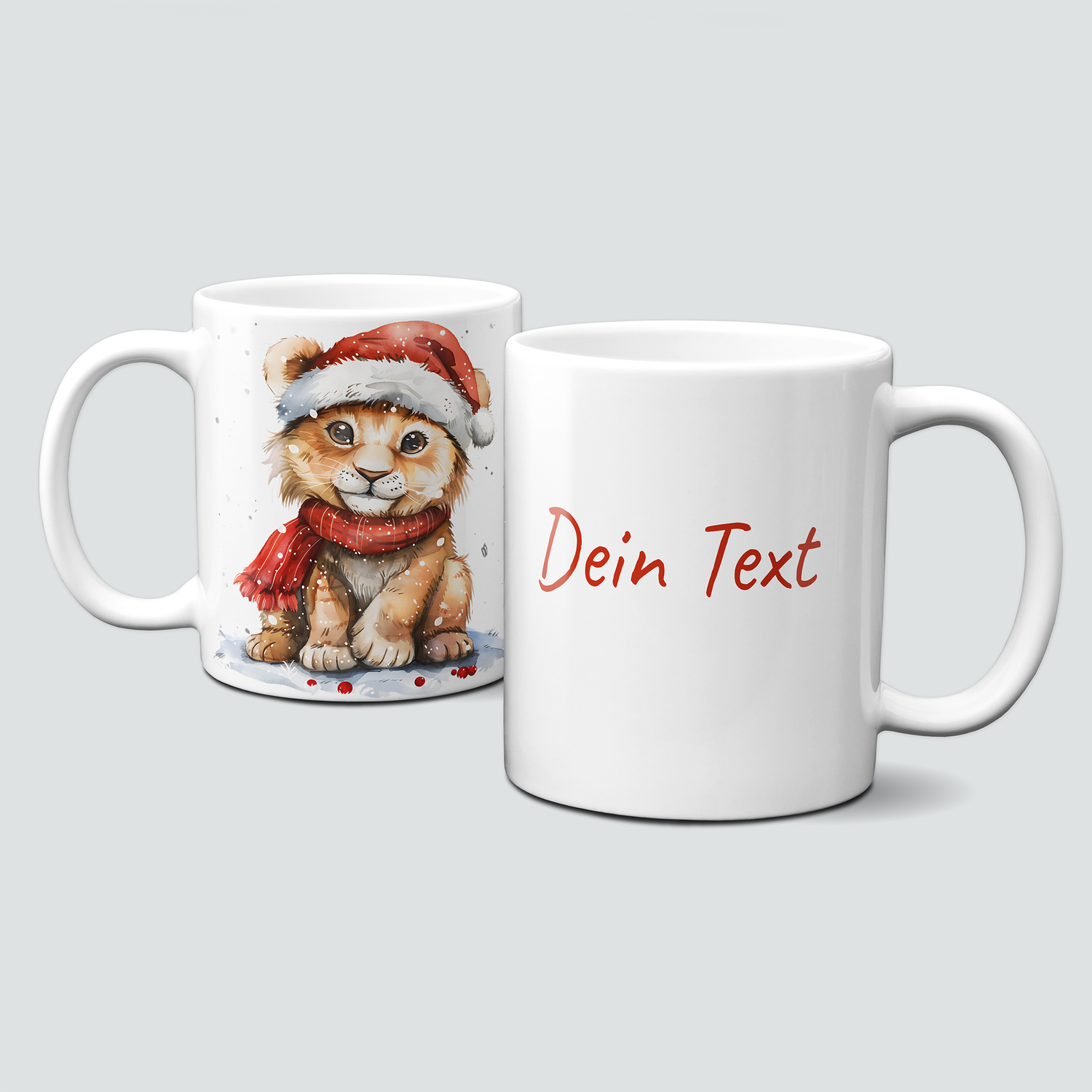 oh-cuptastic Tasse, Weihnachten-Löwe-MĂŒtze-Tiermotiv-Personalisierbar oh-cuptastic Tasse, Weihnachten-Löwe-MĂŒtze-Tiermotiv-Personalisierbar