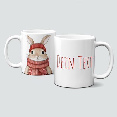 oh-cuptastic Tasse, Weihnachten-Hase-MĂŒtze &Pullover-Tiermotiv-Personalsierbar oh-cuptastic Tasse, Weihnachten-Hase-MĂŒtze &Pullover-Tiermotiv-Personalsierbar