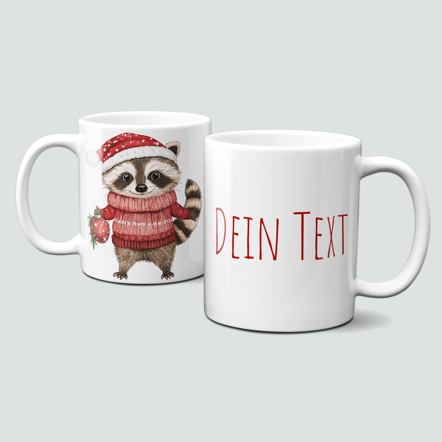 oh-cuptastic Tasse, Weihnachten-WaschbĂ€r-MĂŒtze-Pullover-Tiermotiv-Personalsierbar oh-cuptastic Tasse, Weihnachten-WaschbĂ€r-MĂŒtze-Pullover-Tiermotiv-Personalsierbar