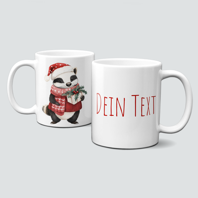 oh-cuptastic Tasse, Weihnachten-Panda-Pullover-Schal-Tiermotiv-Personalsierbar oh-cuptastic Tasse, Weihnachten-Panda-Pullover-Schal-Tiermotiv-Personalsierbar