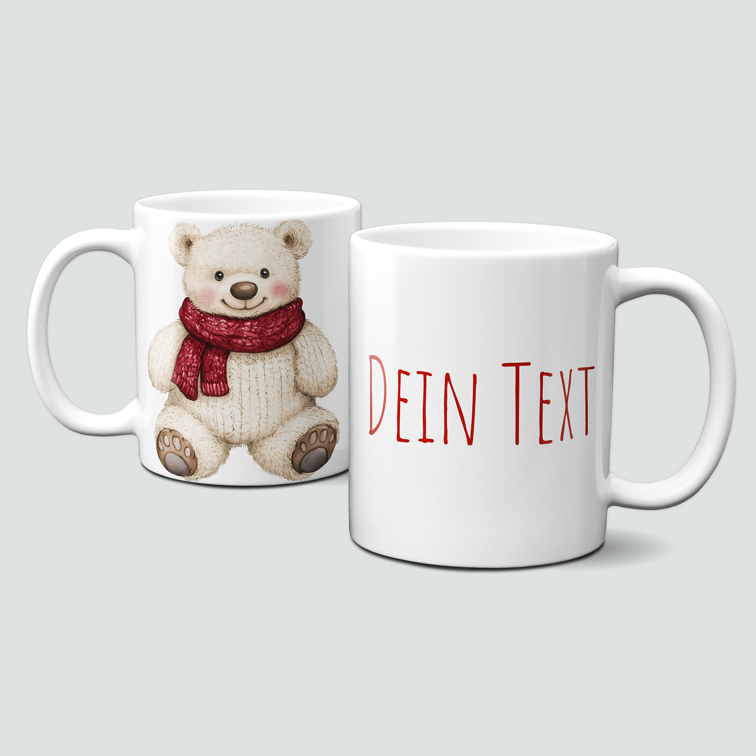 oh-cuptastic Tasse, Weihnachten-TeddybĂ€r-MĂŒtze-Schal-Tiermotiv-Personalsierbar oh-cuptastic Tasse, Weihnachten-TeddybĂ€r-MĂŒtze-Schal-Tiermotiv-Personalsierbar
