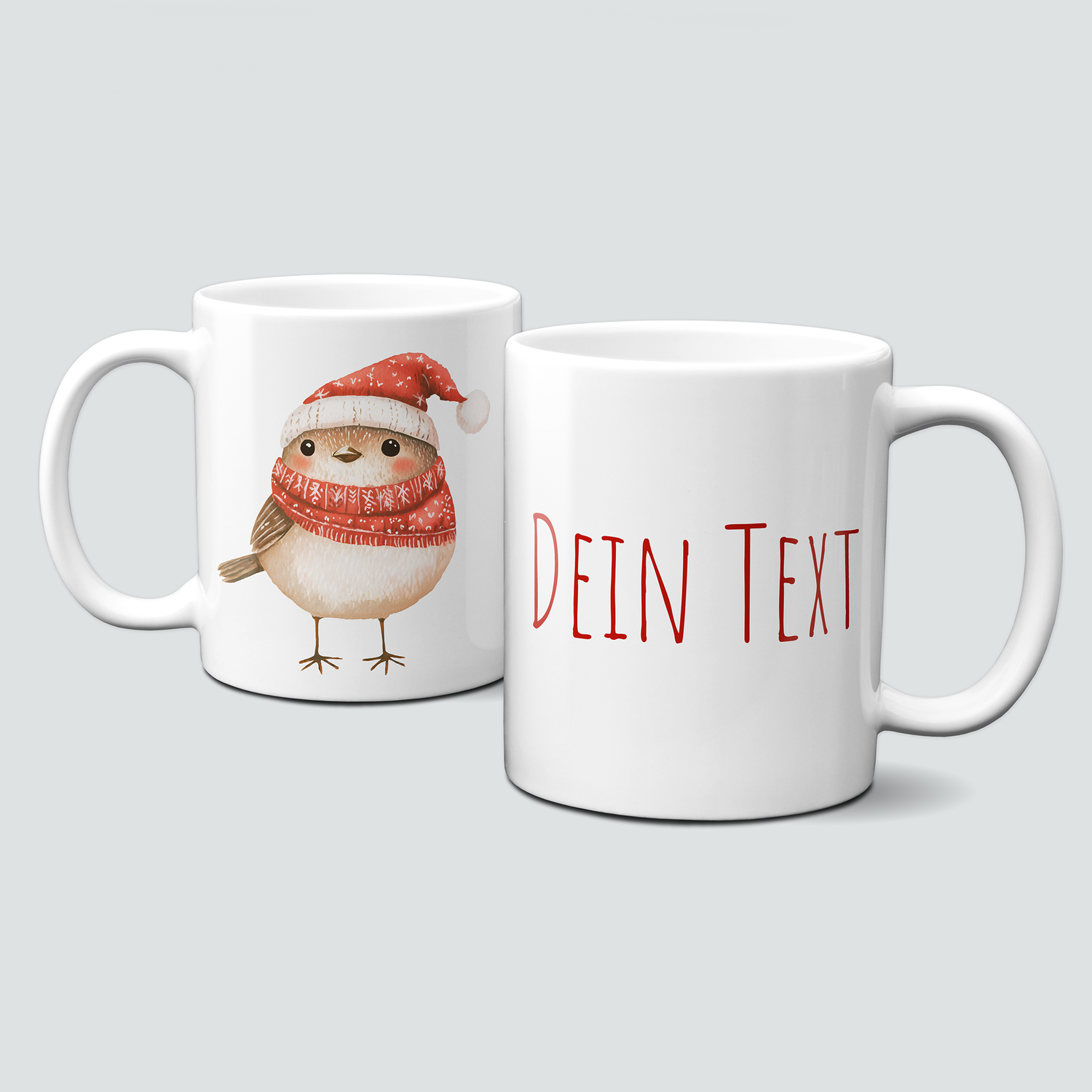oh-cuptastic Tasse, Weihnachten-Vogel-MĂŒtze-Schal-Tiermotiv-Personalsierbar oh-cuptastic Tasse, Weihnachten-Vogel-MĂŒtze-Schal-Tiermotiv-Personalsierbar