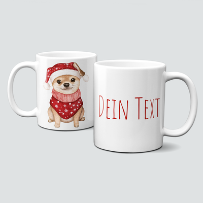 oh-cuptastic Tasse, Weihnachten-Hund-Pullover-Mütze-Tiermotiv-Personalsierbar oh-cuptastic Tasse, Weihnachten-Hund-Pullover-Mütze-Tiermotiv-Personalsierbar