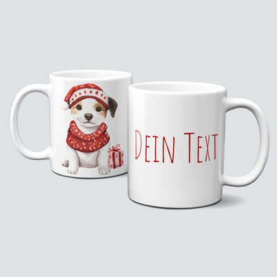oh-cuptastic Tasse,  Weihnachten-Hund-Pullover-Weihnachtsmütze-Tiermotiv-Personalsierbar