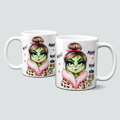 oh-cuptastic Tasse,  Weihnachten-Grinchlady-Grinch-Frau-Mantel-Mom