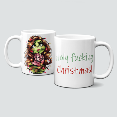 oh-cuptastic Tasse, Weihnachten-Weihnachtsmuffel-Lady-Frau-Lichterkette-Holy fu*** Christmas oh-cuptastic Tasse, Weihnachten-Weihnachtsmuffel-Lady-Frau-Lichterkette-Holy fu*** Christmas