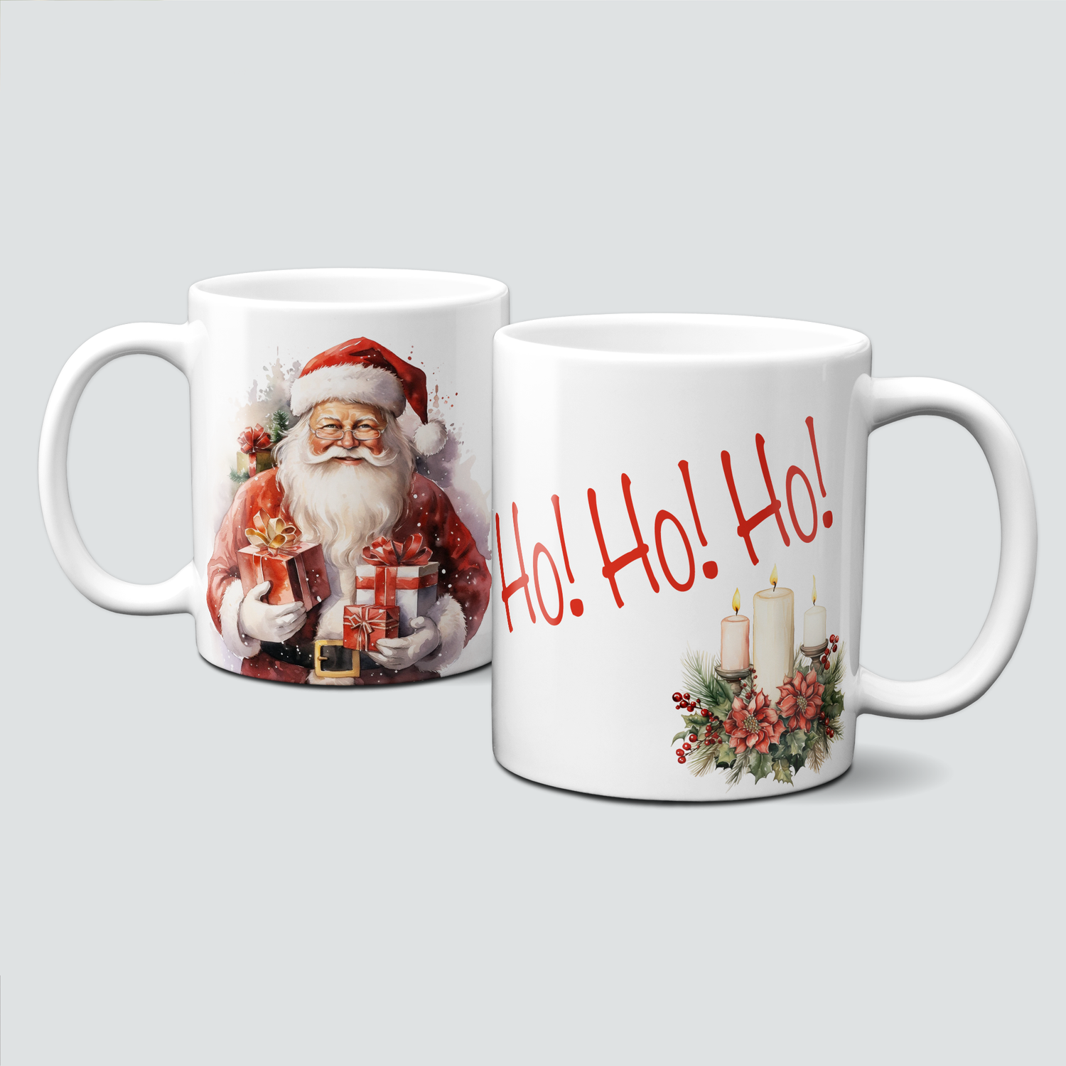 Keramiktasse mit Weihnachtsmotiv - Santa Claus-Weihnachtsmann-ho ho ho