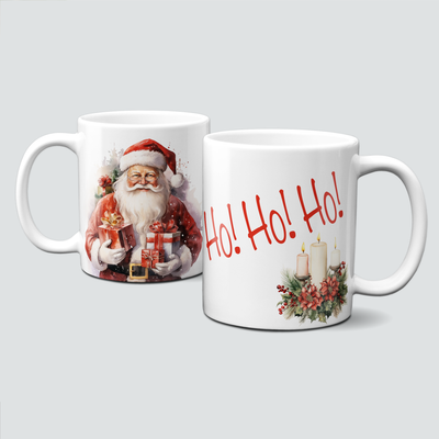 Keramiktasse mit Weihnachtsmotiv - Santa Claus-Weihnachtsmann-ho ho ho