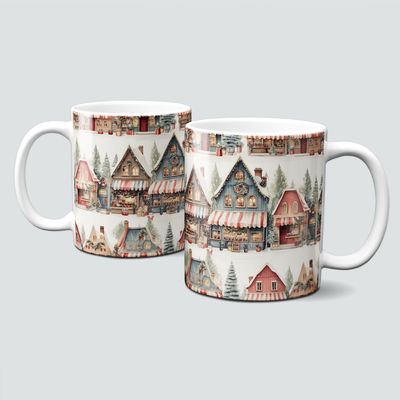 Keramiktasse mit Weihnachtsmotiv-Weihnachtsmark-Adventmark-Markstände