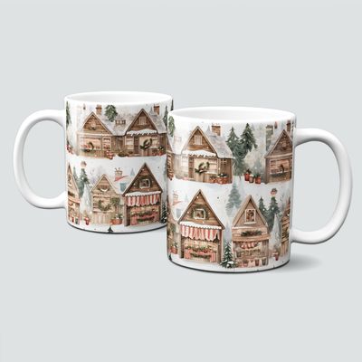 Keramiktasse mit Weihnachtsmotiv-Weihnachtsmark-Adventmark-Markstände