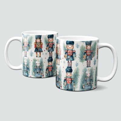 Keramiktasse mit Weihnachtsmotiv-Nussknacker-Uniform