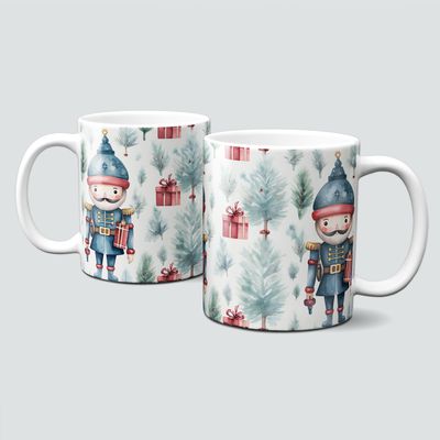 Keramiktasse mit Weihnachtsmotiv-Nussknacker-Geschenk-Wald