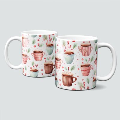 Keramiktasse mit Weihnachtsmotiv-Kakao-Tee-Kaffee