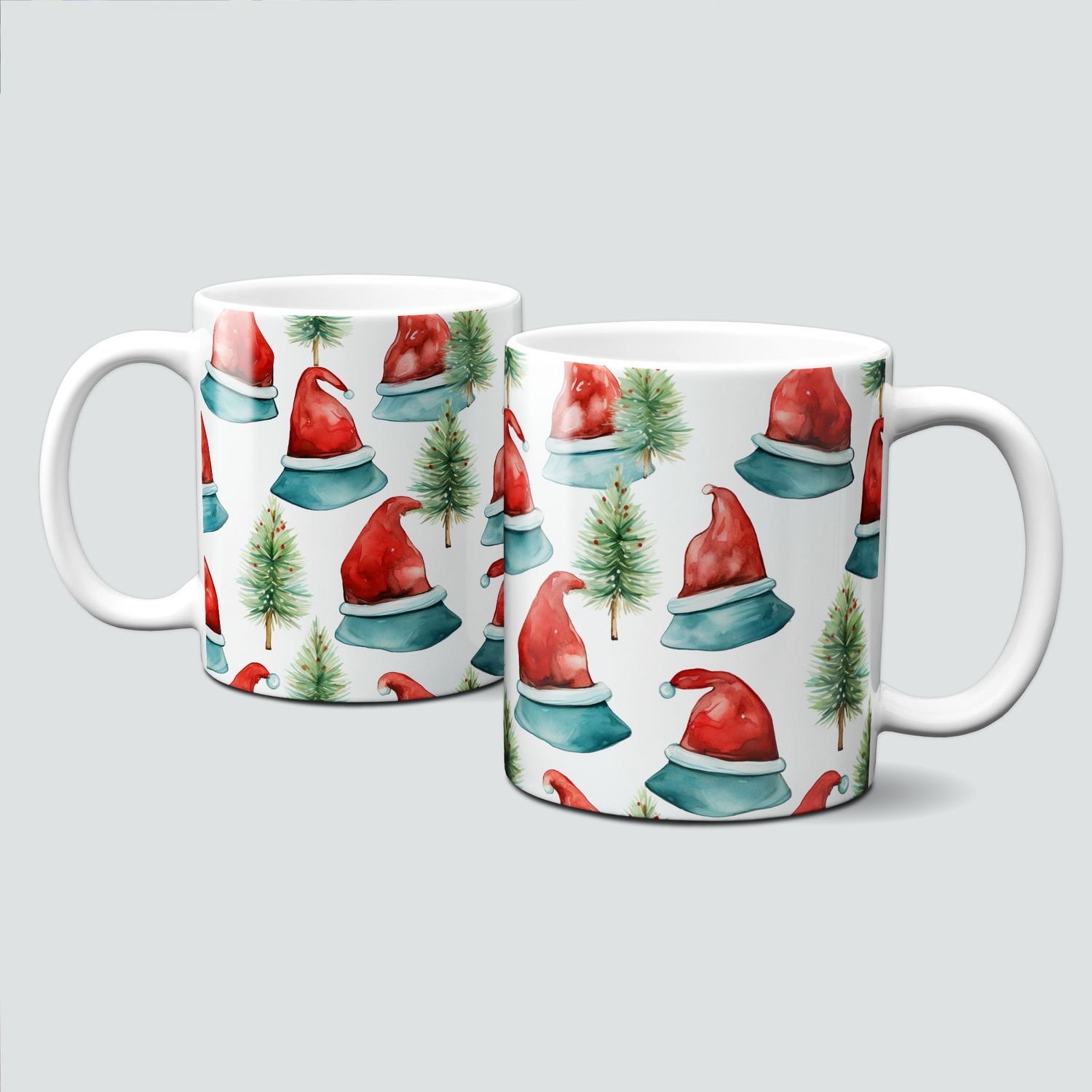 Keramiktasse mit Weihnachtsmotiv-Santa Claus-Weihnachtsmann-Mütze