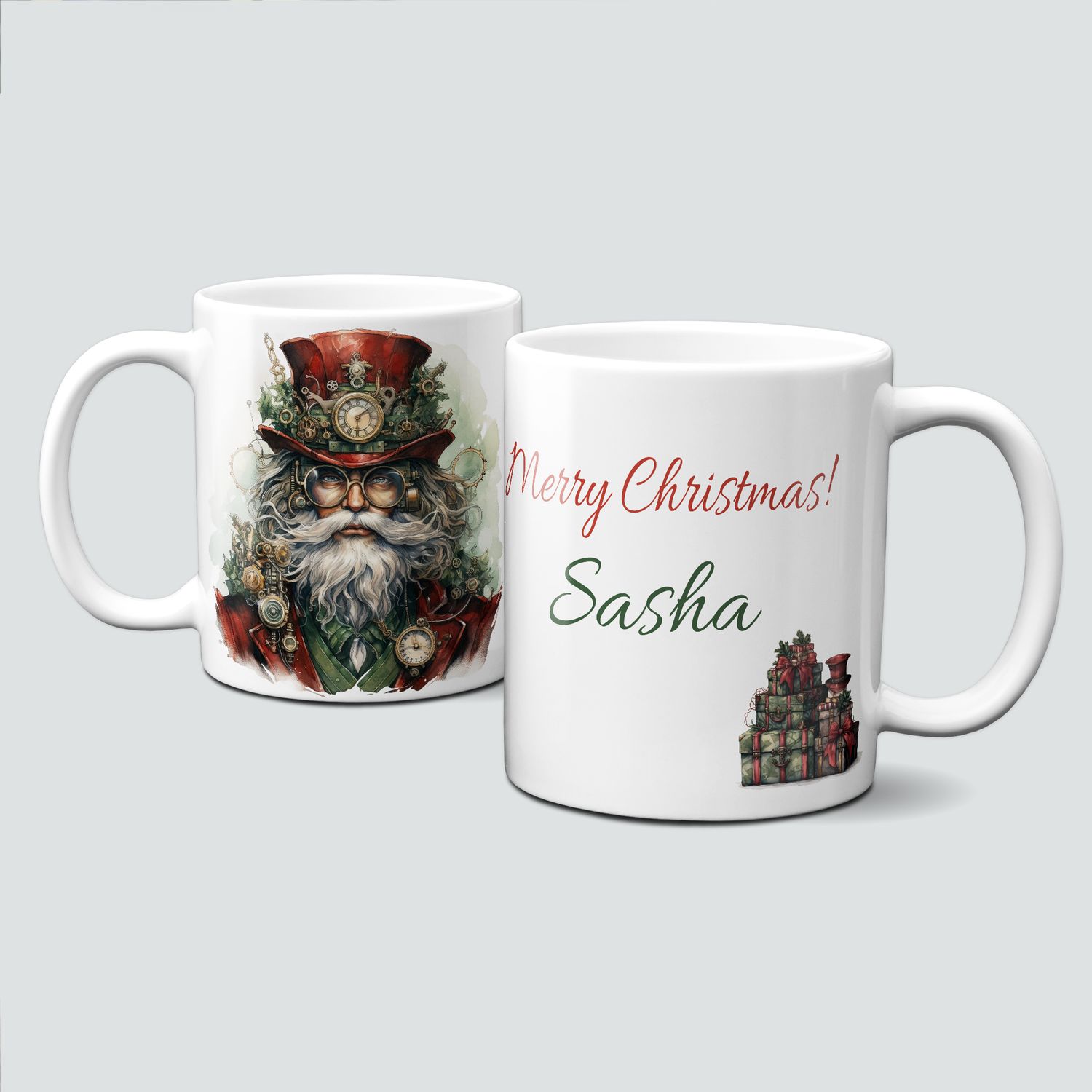 Keramiktasse mit Weihnachtsmotiv-SteamPunk-Merry Christmas