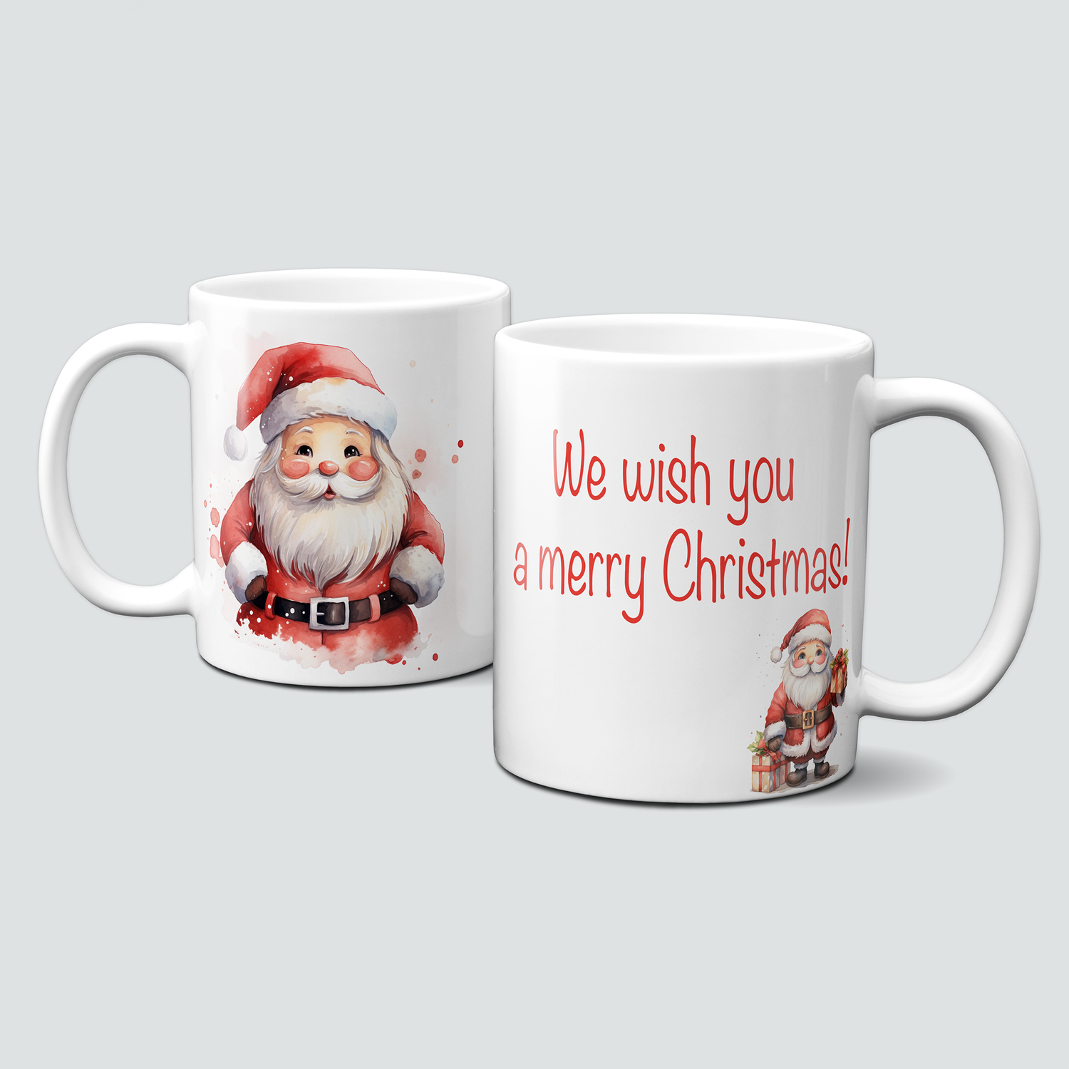 Keramiktasse mit Weihnachtsmotiv-Santa Claus- Weihnachtsmann-Merry Christmas