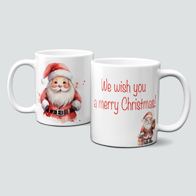 Keramiktasse mit Weihnachtsmotiv-Santa Claus- Weihnachtsmann-Merry Christmas