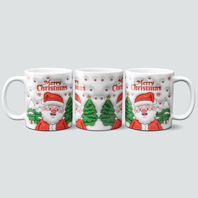 Tasse mit Merry Christmas & Weihnachtsmann im 3D Design Tasse mit Merry Christmas & Weihnachtsmann im 3D Design